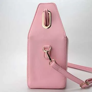 QiMing Tower Print Top-Handle Handbags,Pu Chinese Takeout Box Shoulder Bag for Women(Pink)