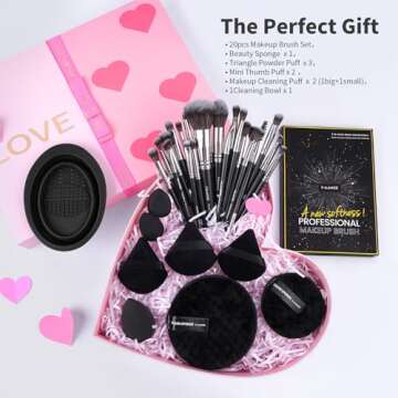 MAANGE Makeup Brushes 29 Pcs Makeup Kit, Premium Synthetic Foundation Powder Concealers Eye shadows Blush Brush Make up Brushes Set (Black, 29 Piece Set)