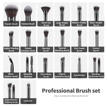 MAANGE Makeup Brushes 29 Pcs Makeup Kit, Premium Synthetic Foundation Powder Concealers Eye shadows Blush Brush Make up Brushes Set (Black, 29 Piece Set)