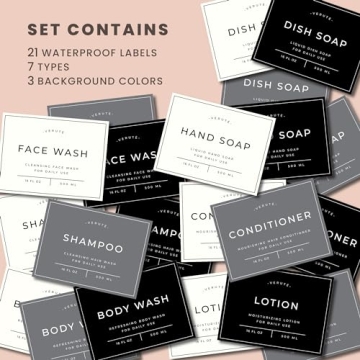 Elegant Verute 16oz Glass Soap Dispenser Set with Labels