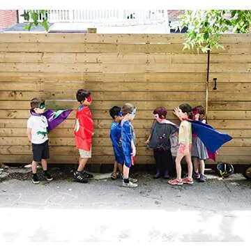 KARAZZO Superhero Capes Set and Wristbands Kids Costumes Halloween Christmas Cosplay Dress Up for Boys (8-PACK CAPES SET)