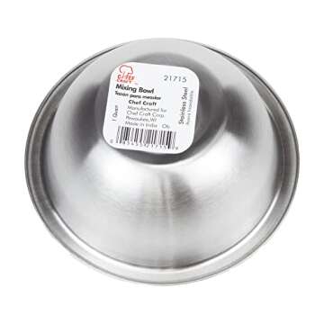 Chef Craft Brushed Mixing Bowl Set - 5 Piece Stainless Steel