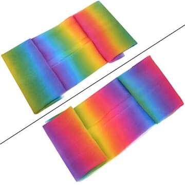 BBTO Organza Voile Fabric 16 Feet Rainbow Color Ideal for Crafts