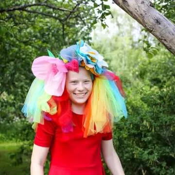 BBTO Organza Voile Fabric 16 Feet Rainbow Color Ideal for Crafts