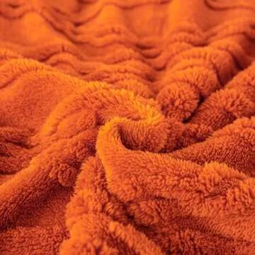 YUSOKI Sherpa Throw Blanket(Without Pillows)-3D Stylish Design Super Soft Cozy Blanket Plush Fluffy Blankets for Teen Girls Women Couch Bed Sofa Chair Gift(Burnt Orange,50"x65")