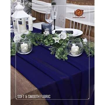 Parfair Dessin 10ft Navy Blue Table Runner for Elegant Events