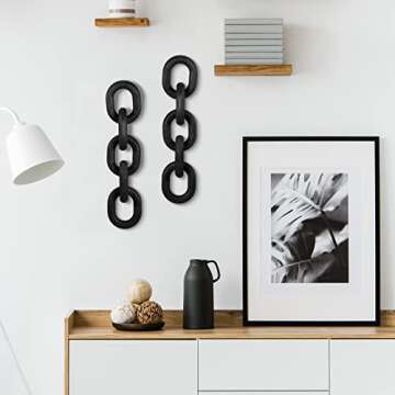 Queekay 5 Link Wooden Chain Decor - Rustic Home Accent