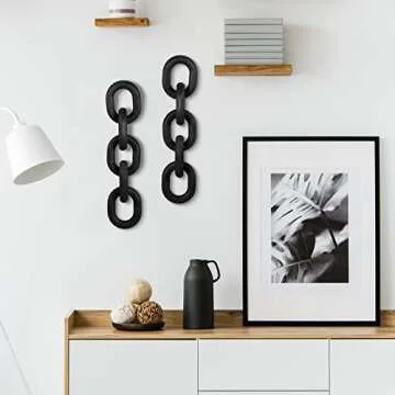 Queekay 5 Link Wooden Chain Decor - Rustic Home Accent