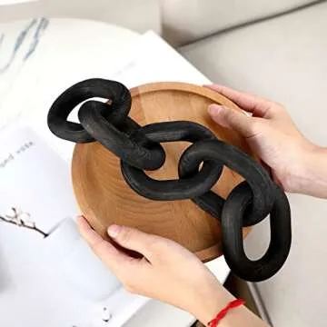 Queekay 5 Link Wooden Chain Decor - Rustic Home Accent