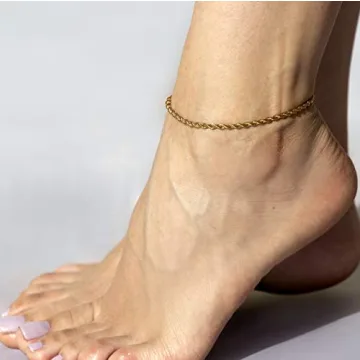 Elegant 3mm Gold Plated Ankle Bracelet for Women & Men