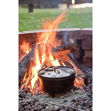 Lodge 8 QT Pre-Seasoned Cast Iron Camp Dutch Oven
