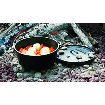 Lodge 8 QT Pre-Seasoned Cast Iron Camp Dutch Oven