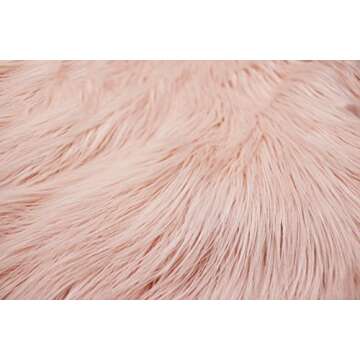 Erencook Women's Shaggy Faux Fur Coat Jacket in Pink