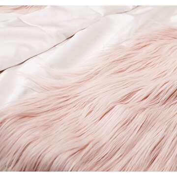 Erencook Women's Shaggy Faux Fur Coat Jacket in Pink