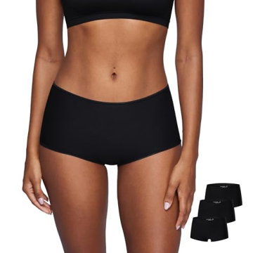 SOULVOR Magneticfit Boy Shorts Underwear for Women - Soft, Tagless & Full Coverage - 3 Pack Black - ...