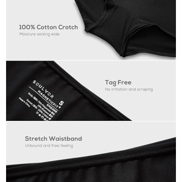 SOULVOR Magneticfit Boy Shorts for Women, 3 Pack