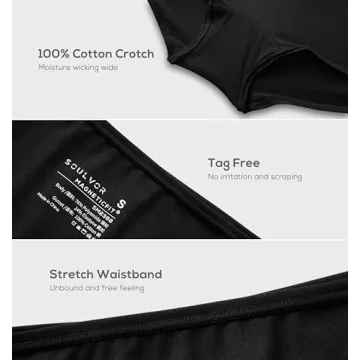 SOULVOR Magneticfit Boy Shorts for Women, 3 Pack