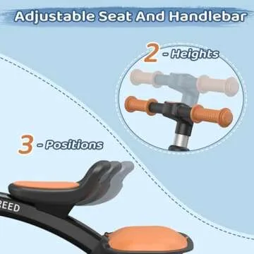 SEREED Colorful Lighting Toddler Tricycle for 2-5 Years Old Boys, Adjustable Seat&Handlebar Trike, Removable Basket, Birthday Gift Idea for Kids Ages 2+ (Black)