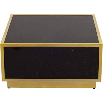 Meridian Glitz Faux Marble Coffee Table with Gold Base
