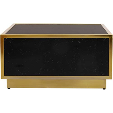 Meridian Glitz Faux Marble Coffee Table with Gold Base