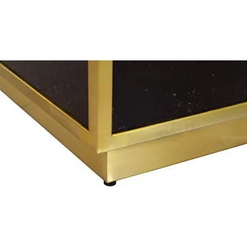 Meridian Glitz Faux Marble Coffee Table with Gold Base