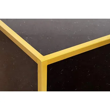 Meridian Glitz Faux Marble Coffee Table with Gold Base