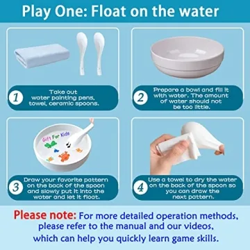 IRWPITW Magic Drawing Pen Bundle, 8 Colors Magical Water Painting Pens for Kids, Kiddies Create Magic Pen Floating Ink Drawings Set with Spoons and Towel, Tattoo Water Marker Gifts for Boys and Girls