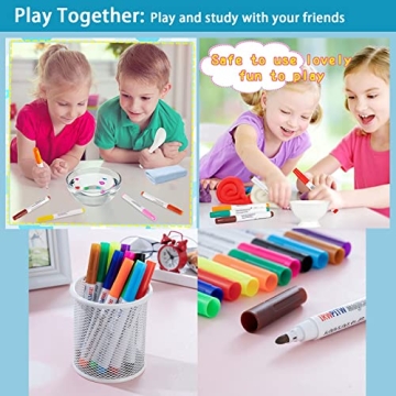 IRWPITW Magic Drawing Pen Bundle, 8 Colors Magical Water Painting Pens for Kids, Kiddies Create Magic Pen Floating Ink Drawings Set with Spoons and Towel, Tattoo Water Marker Gifts for Boys and Girls