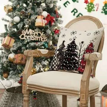 AVOIN Merry Christmas Throw Pillow Covers Set of 4