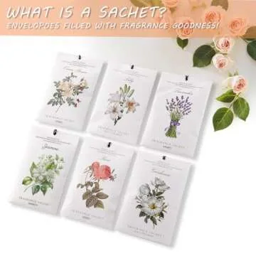 MYARO 12 Packs Scented Sachets for Drawer and Closet, Long-Lasting Sachets Bags Home Fragrance 6 Scents Option- Lavender, Rose, Jasmine, Ocean, Gardenia, Lily