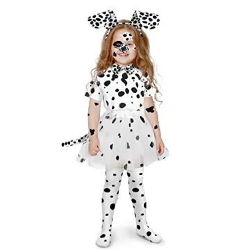 Dalmatian Dog Costume Set for Girls - 8 Pieces