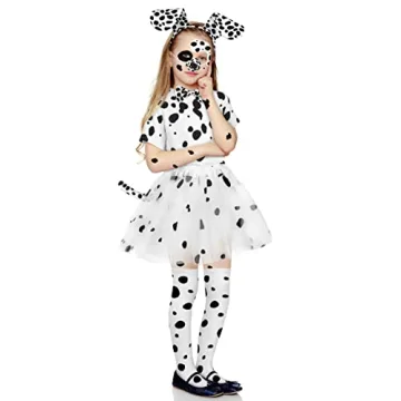 Dalmatian Dog Costume Set for Girls - 8 Pieces