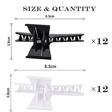 Pangda 24 Pieces Butterfly Clamps Non-slip Chic Styling Claw Hair Clips for Women Clamps Claws Profe...