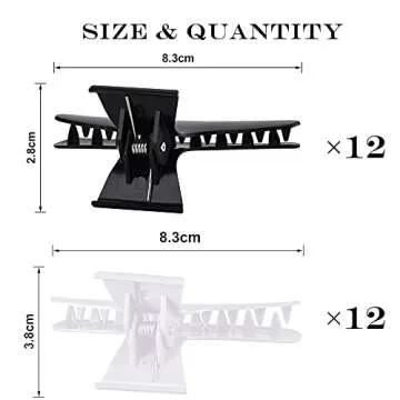 Pangda 24 Pieces Butterfly Clamps: Non-slip Chic Styling Claw Hair Clips for Women