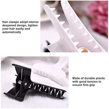 Pangda 24 Pieces Butterfly Clamps Non-slip Chic Styling Claw Hair Clips for Women Clamps Claws Professional Salon Hair Clips for Cutting, Styling, Sectioning, Coloring Hair (Black and White)