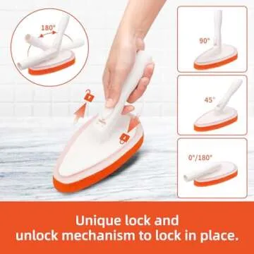 Qaestfy Floor Scrub Brush with Long Handle, Ajustable 62 Inch Handle, 2 Shower Bathtub Scrubber for Cleaning Bathroom Garage Kitchen Deck Tub Tile