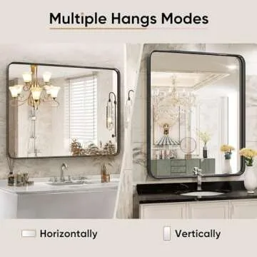 DUMOS Large Rounded Rectangle Bathroom Mirror - 30x22 Inch