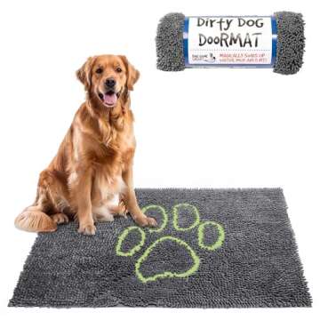Dog Gone Smart Dirty Dog Doormat - Fast Drying Rug for Dogs - Plush Dog Mat with Super Gripper Backi...