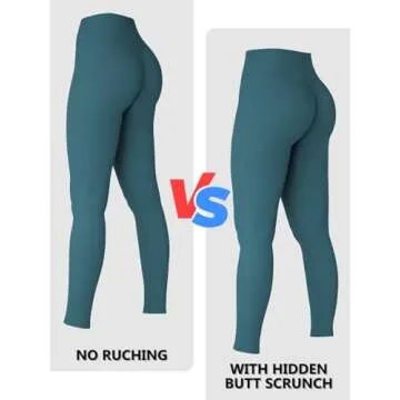 Sunzel Sunzfly Invisible Butt Scrunch Workout Leggings for Women, Butt Lifting High Waisted Gym Yoga Pants with Tummy Control 28" Foredt Green Medium