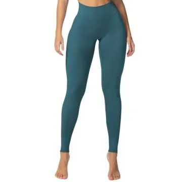 Sunzel Sunzfly Invisible Butt Scrunch Workout Leggings for Women, Butt Lifting High Waisted Gym Yoga Pants with Tummy Control 28" Foredt Green Medium