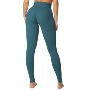Sunzel Sunzfly Invisible Butt Scrunch Workout Leggings for Women, Butt Lifting High Waisted Gym Yoga Pants with Tummy Control 28" Foredt Green Medium
