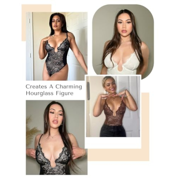 SHAPELLX Lace Bodysuit for Women - Tummy Control & Comfort