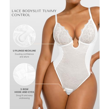 SHAPELLX Lace Bodysuit for Women - Tummy Control & Comfort