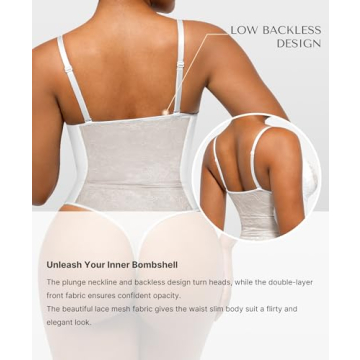 SHAPELLX Lace Bodysuit for Women - Tummy Control & Comfort