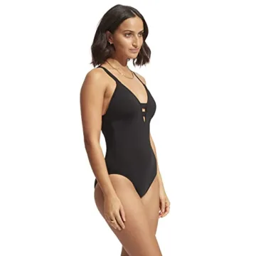 Stylish Seafolly Eco-Friendly Deep V Swimsuit for Women