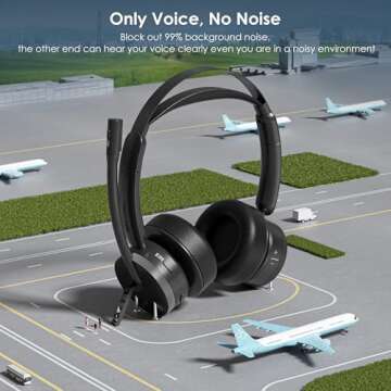 Wireless Headset with Noise Canceling Microphone
