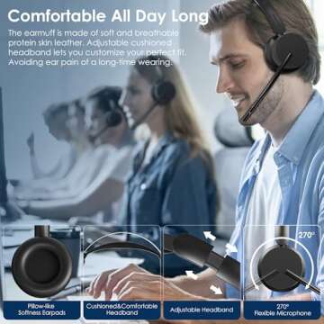 Wireless Headset with Noise Canceling Microphone