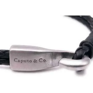 Men's Braided Leather Bracelet by Caputo & Co.