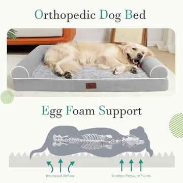 TJSOULER Waterproof Orthopedic Dog Bed for Large Dogs