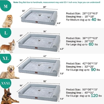 TJSOULER Waterproof Orthopedic Dog Bed for Large Dogs
